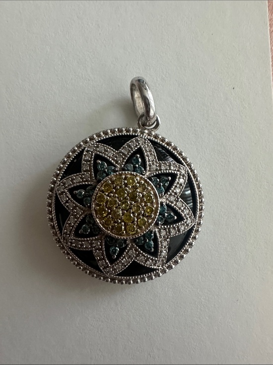 Judith Ripka Jewelry - Authentic Judith Ripka 925 Sterling Silver Black Onyx Sunflower Enhancer Pendant